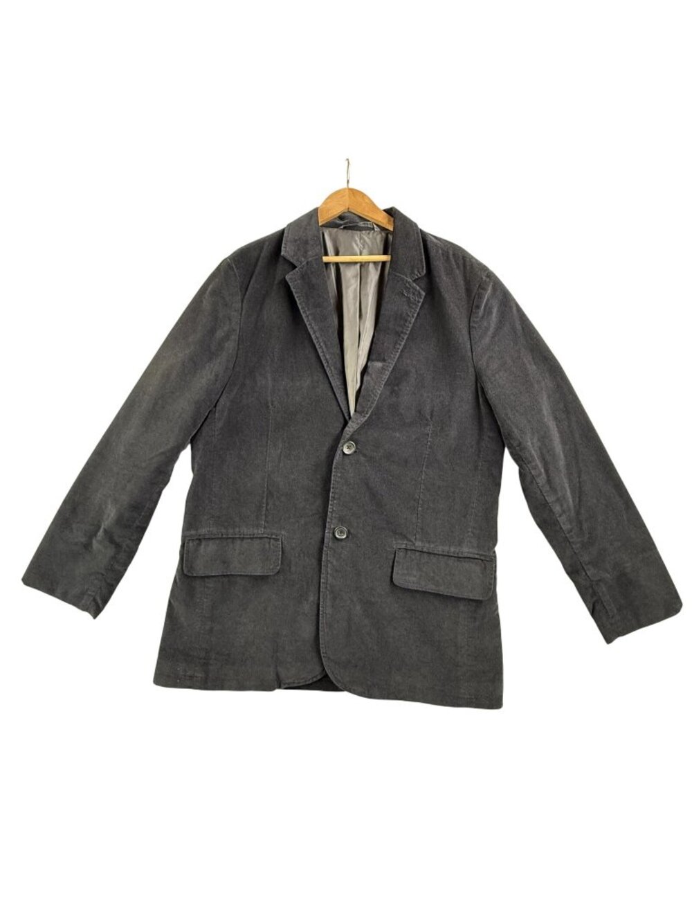 Vintage Gap Blazer Mens Large Black Corduroy Sport Coat Jacket Two Button Lined